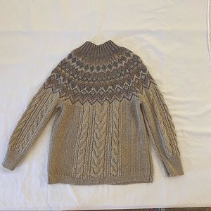 Chico Tan Sweater with mock turtleneck in size 2 (large)